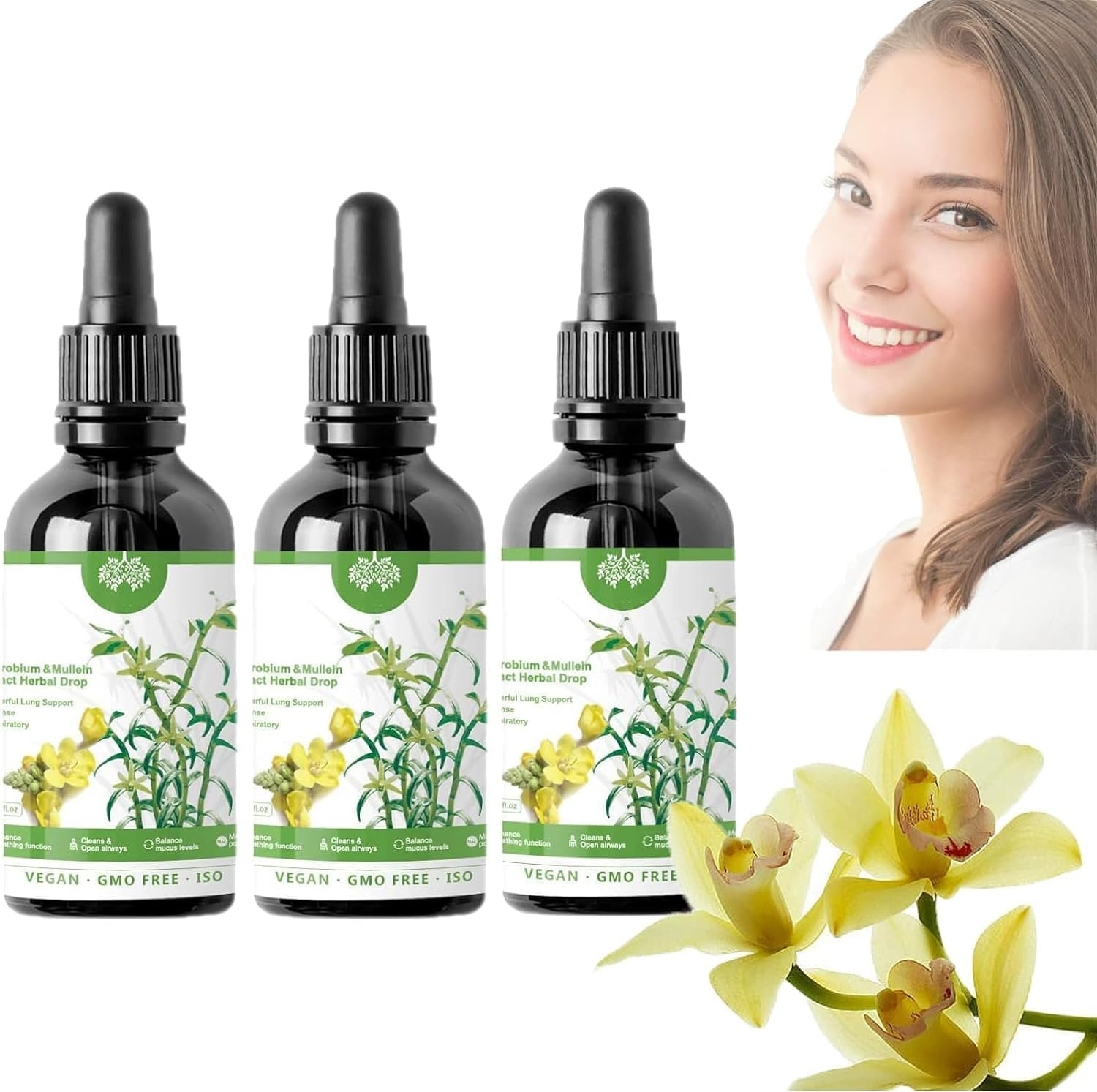 Herbal Body Care Essence with Dendrobium & Mullein Extract,Dendrobium Extract & Mullein Herbal Drops,Herbal Lung Health Essence