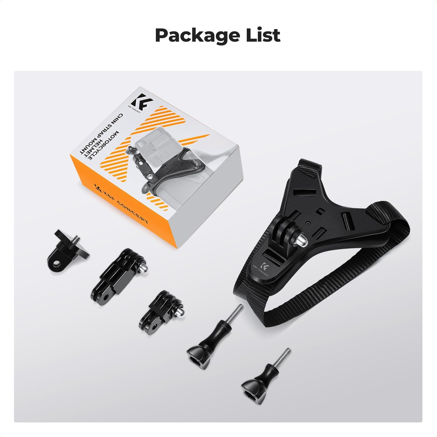 K&F Concept Action Camera Motorcycle Dirt Bike Helmet Chin Strap Mount, Helmet Holder Mounting Attachment for Gopro Hero 13/12/11/10/9/8/7/6/5/4/DJI Osmo Action 5Pro/4/3/Insta360 X5/X4/X3 image number 1