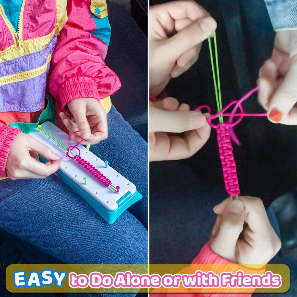 CYZAM Friendship Bracelet Making Kit for Girls, DIY Jewelry Arts Craft Gifts Toys, Friendship Bracelet String Making Kit for Travel Activities Supplies, Toys for Teen Girls Age 6 7 8 9 10 11 12 image number 4