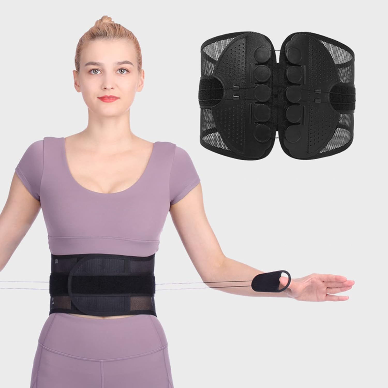 Back Support Brace, Adjustable Waist Strap, Spine Sport Back Brace, Compression and Pulley System for Pain Relief of Back, Lumbar, Waist() image number 6