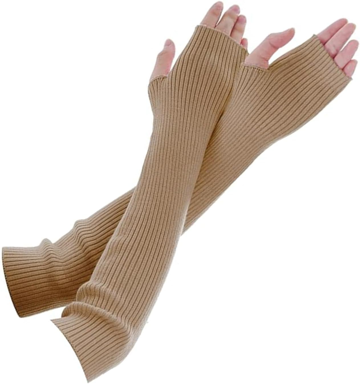 Arm Warmer Fingerless Sleeve Gloves Stretch Thumb Hole Gloves for Women Girls