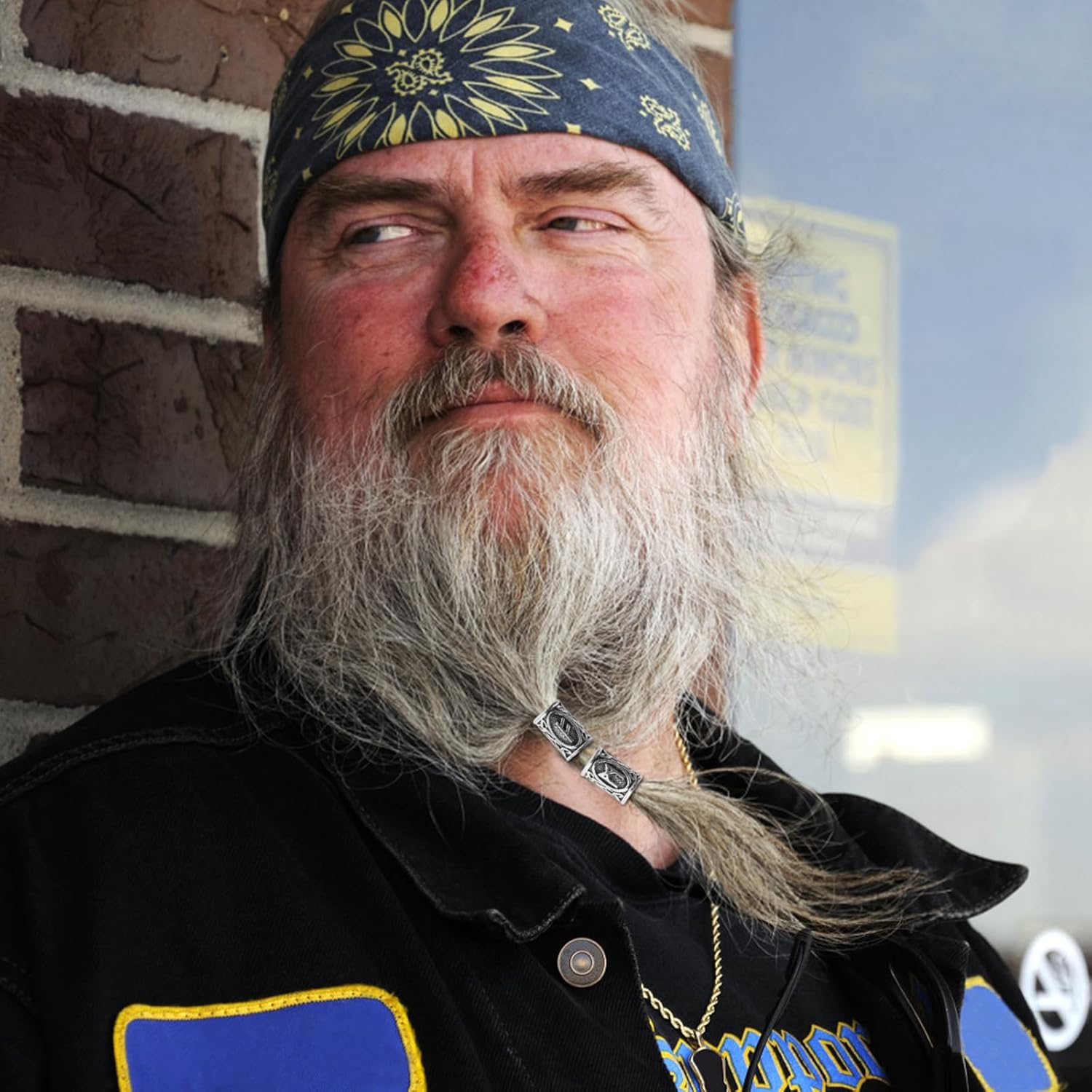 44 Pcs Viking Rune Beads for Hair, Beard & Jewelry - 96Pcs Metal Alloy round Braiding Beads with 50 Rubber Bands & Storage Box image number 6