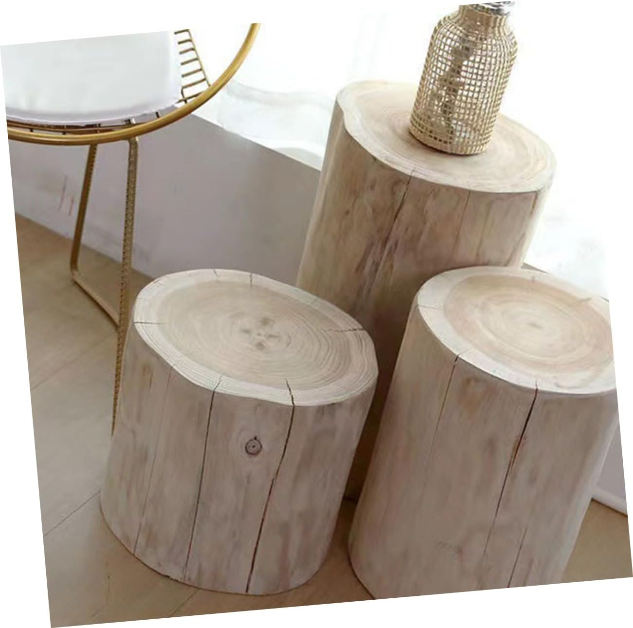 Wooden Stool Multi-Purpose Rustic Accent Furniture for Shoe Changing Bedside Table Home Office Decorative Use 11.8 X 7.1 Inches image number 6