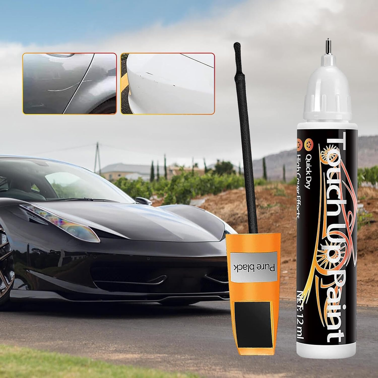 Car Touch-Up Paint Pen,Touch-Up Paint Pen and Car Scratch Remover | 2-In-1 12Ml Car Paint Pen for Deep Scratches, Various Cars, Vehicles, Paint Repair Buniq image number 1