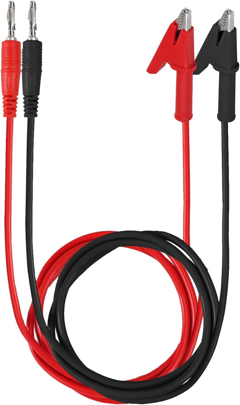 DIANN 2Pcs 4Mm Banana Plug to Alligator Clip Test Lead Cable Line Wire for Multi-Meter, Electrical Test Jumper Wire 100Cm/3.3Ft image number 5