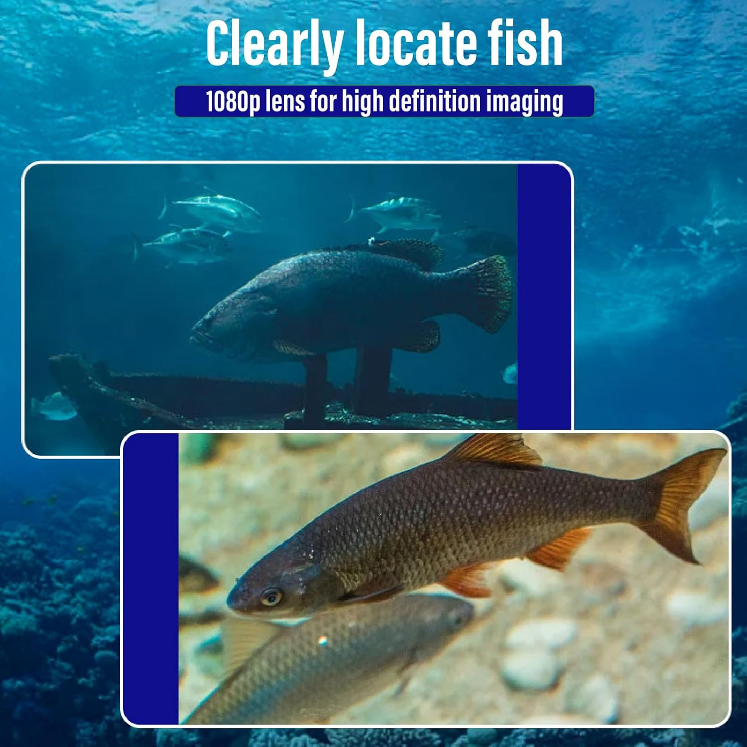 Bewinner Underwater Drone - 30M Cable 1080P High Definition 4.3In Visible Large Screen Video Fish Finder, Underwater Camera for Boat Fishing image number 1