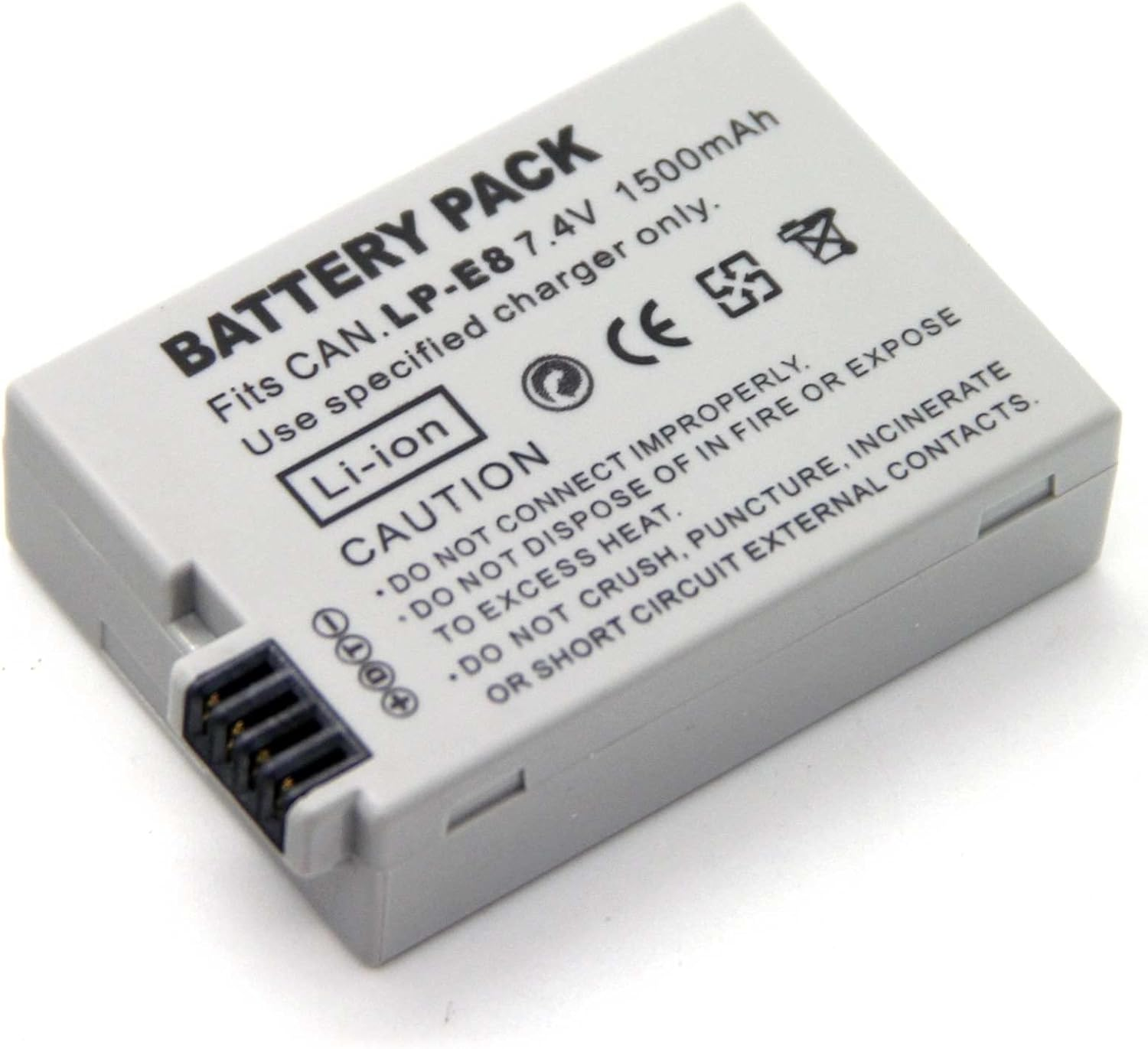 Replacement Rechargeable Battery Pack for Canon EOS 550D EOS 600D EOS 650D EOS 700D DS126431 DS126371 DS126311 DS126271 LP-E8 LC-E8 LC-E8C LC-E8E image number 2