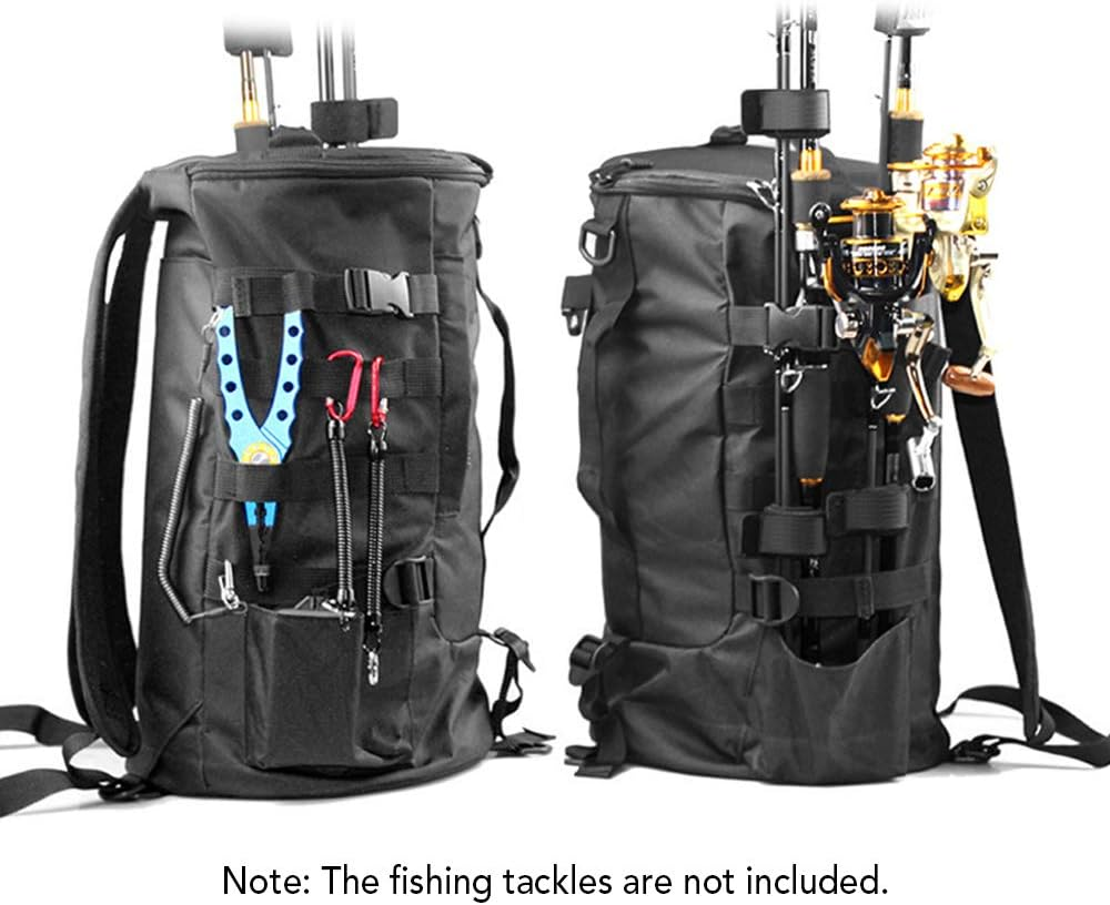Multi-Functional Large Capacity Fishing Backpack Outdoor Travel Camping Fishing Rod Reel Tackle Bag Shoulder Bag Luggage Bag - Green image number 5