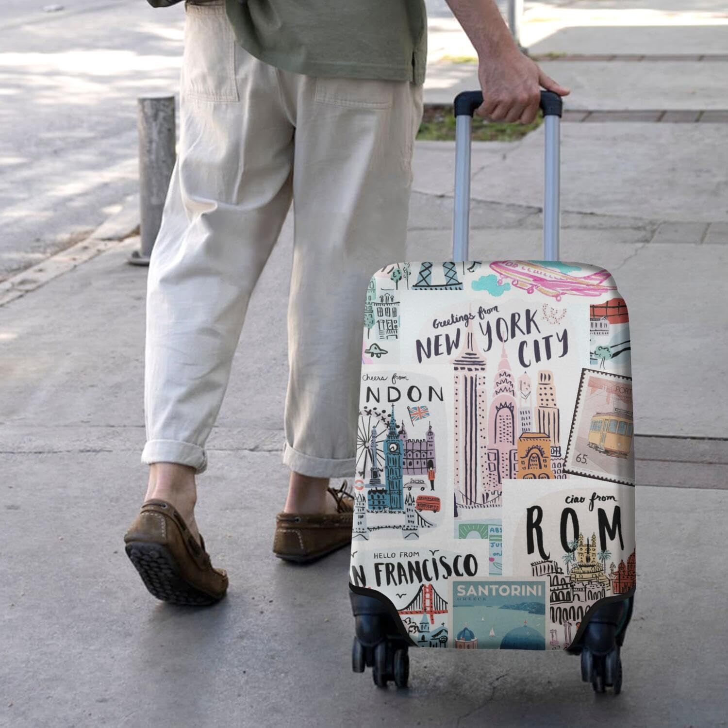 Vehcimbev Luggage Cover Washable Elastic Travel Suitcase Cover Anti-Scratch Suitcase Cover Fits 18-20 Inch Luggage Cover, Luggage Cover-5, Xl(29-32In) image number 2