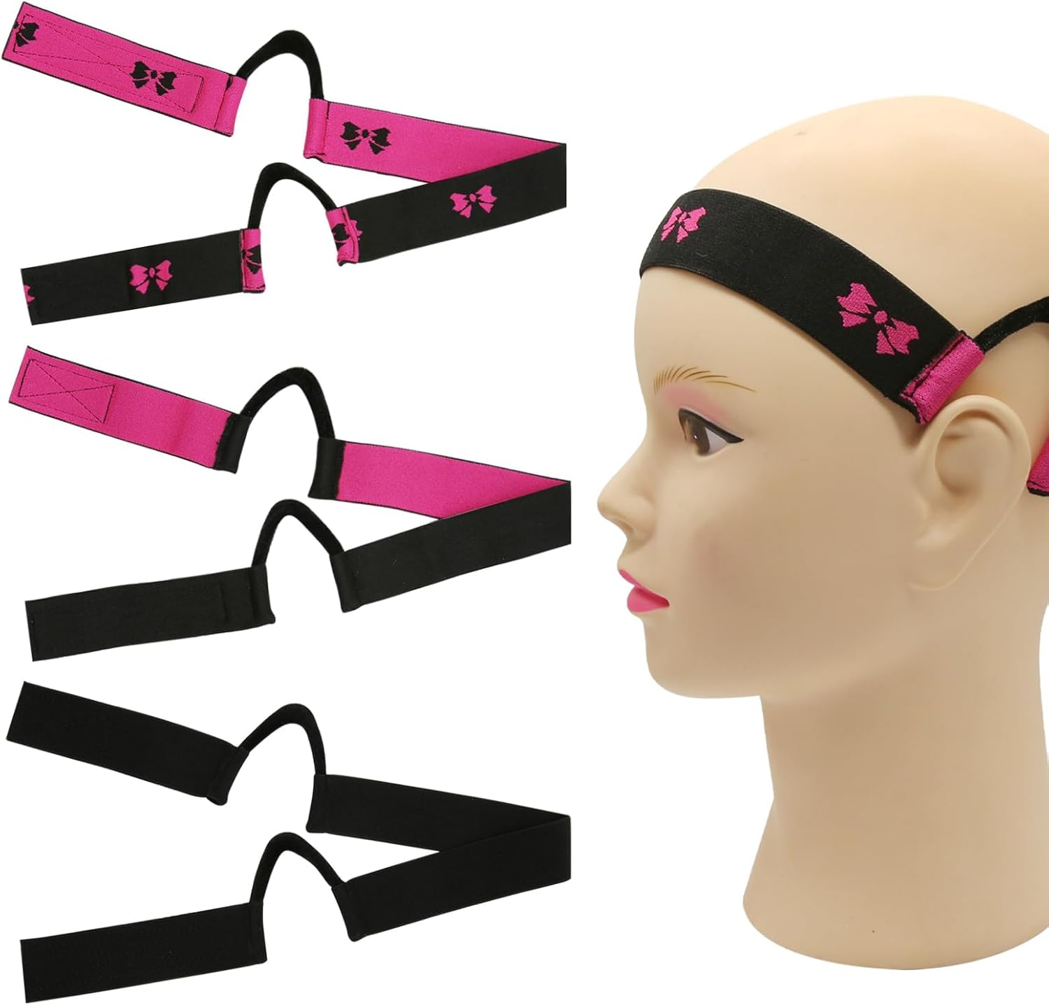 HINGTAI 3Pcs Double-Sided Velvet Ear Painless Wig Bands C-Shaped, Comfortable Soft Painless Wig Band with Ear Cut Outs Tools, Earless Melting Band Supplies image number 6