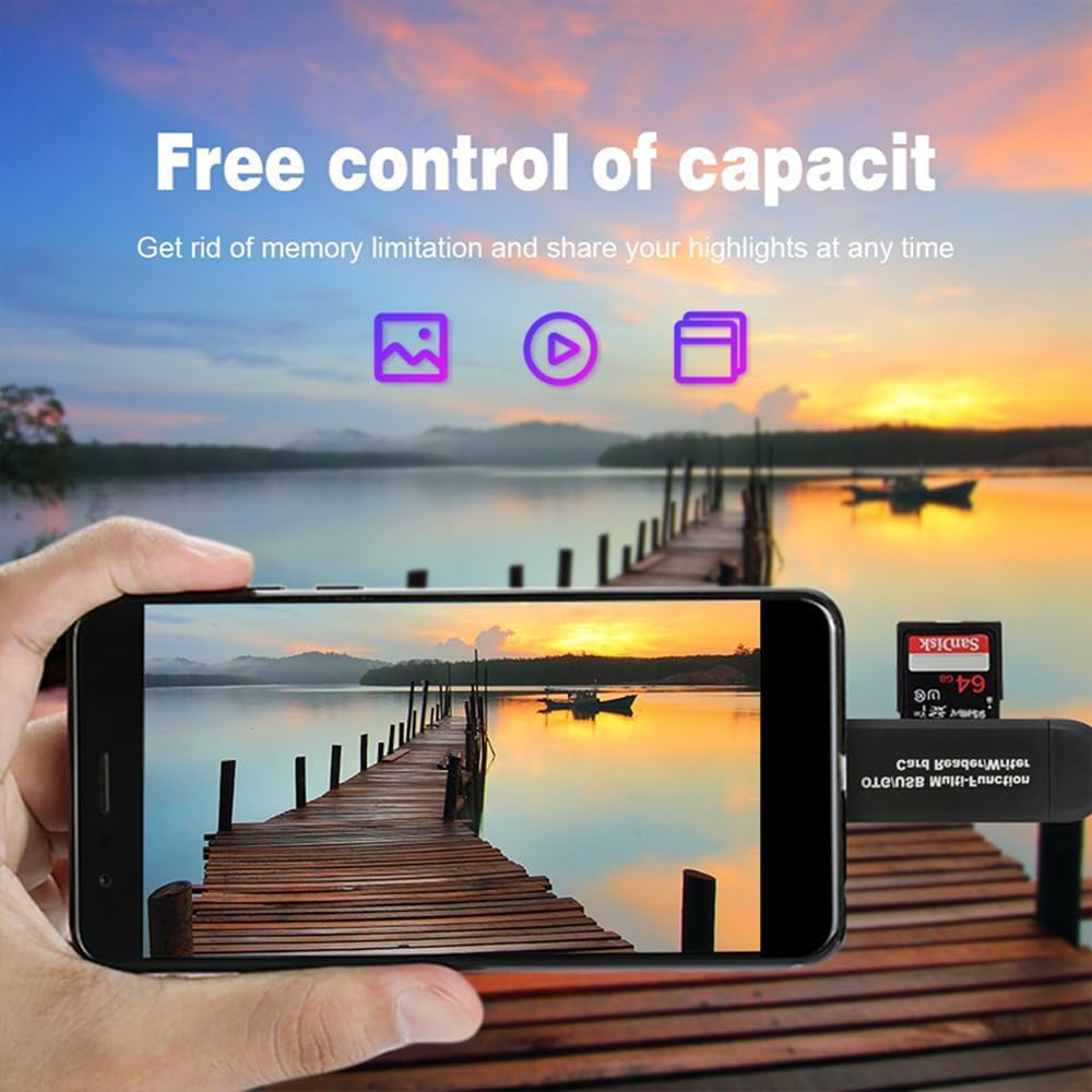 Micro USB OTG to USB 2.0 Adapter Sd/Micro SD Card Reader For image number 2