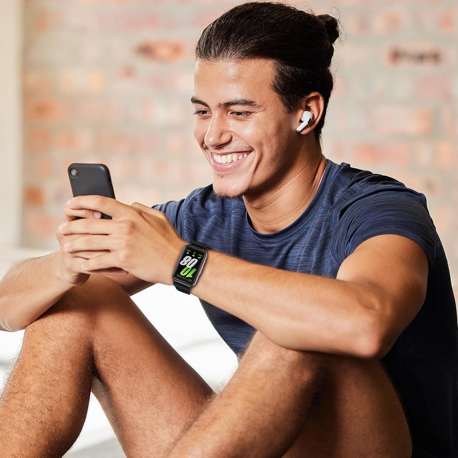 Wizvv Pack of 3 Elastic Wristbands Compatible with Samsung Galaxy Fit 3, Nylon Fabric Watch Strap, Quick Release Bands Replacement for Samsung Galaxy Fit 3 SM-R390 Men and Women image number 4