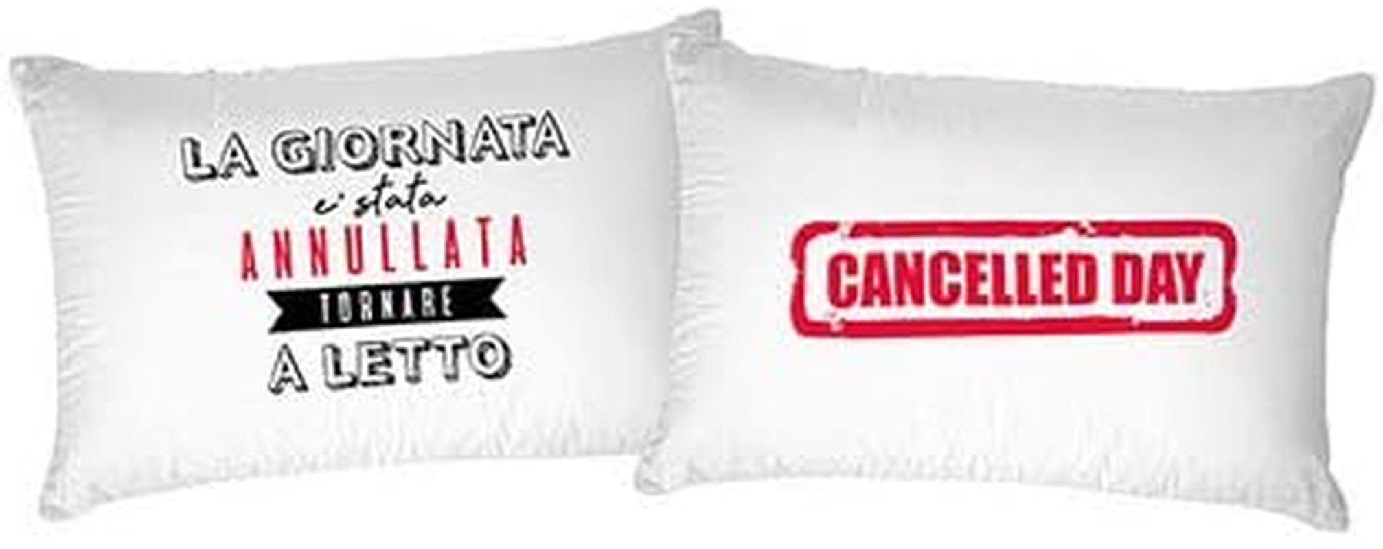 Italian Bed Linen Pair of Pillowcases Digital Printed Printed 52 X 82 Cm