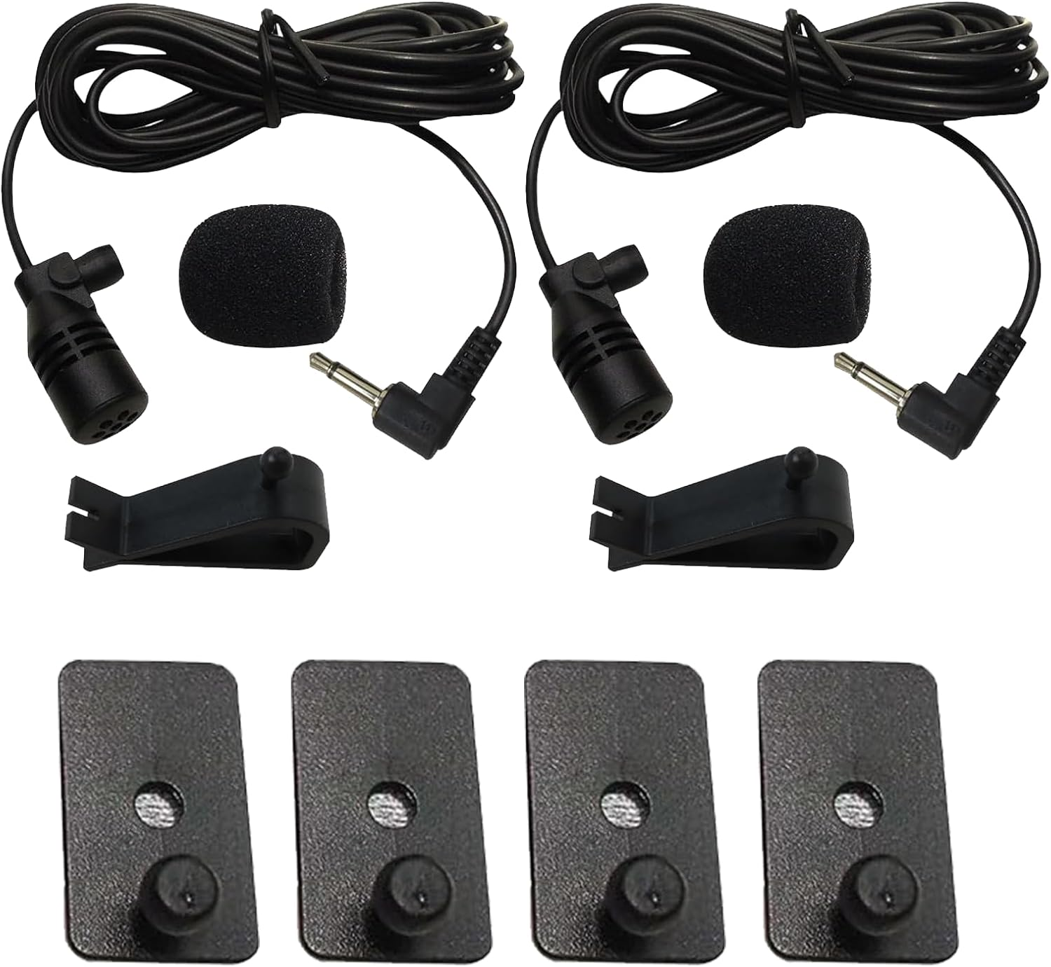 MAEZOE 2Pcs 3.5Mm Car Microphone Clip-On and Adhesive Mount with 3M Cable, Clear Audio for Car Stereo, Android Phones, Bluetooth GPS Radios, Perfect for Drivers and Rideshare image number 1