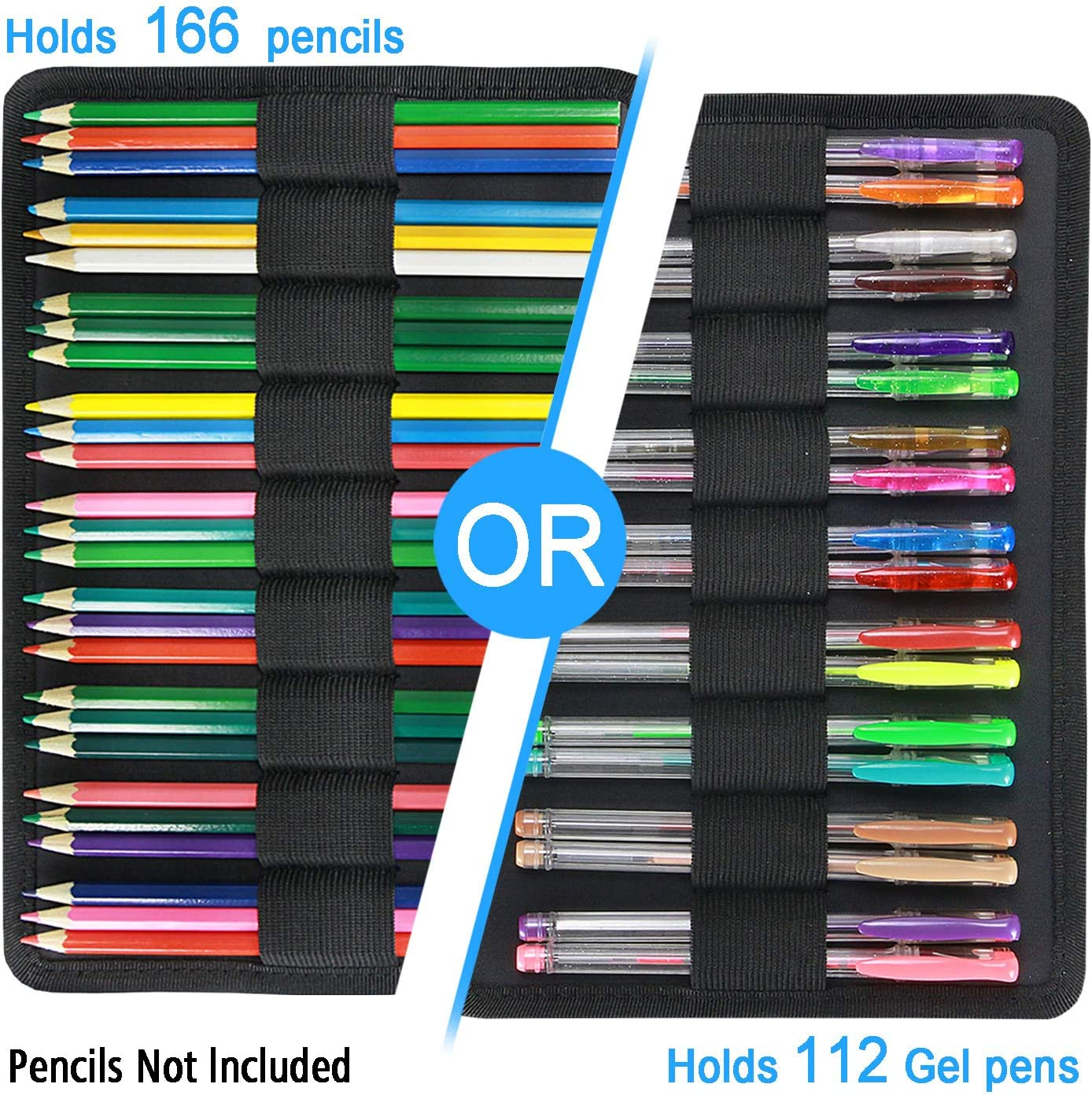 YOUSHARES Colored Pencil Case 220 Slots Pen Case Organizer with Handy Wrap & Zipper, Multilayer Holder for Prismacolor Colored Pencils & Gel Pen (Rabbit) image number 4