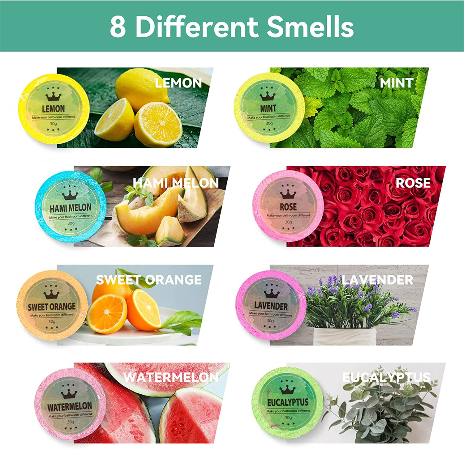 Shower Steamers Aromatherapy,Shower Bombs with Essential Oils for Women and Men，For Self Care and Shower Steamer (8 Smells) image number 3