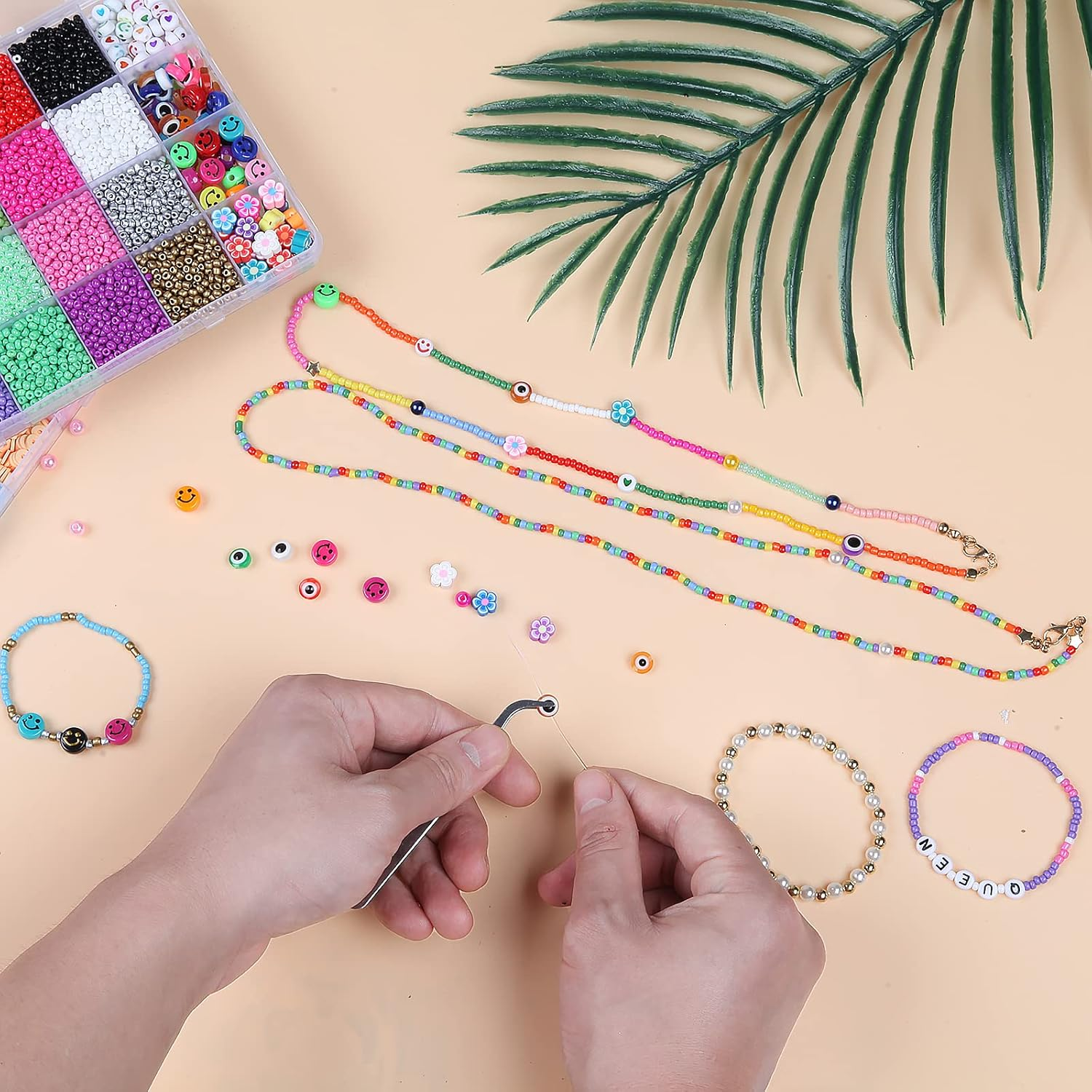 14600PCS Bracelet Making Kit for Girls and Adults, Beads for Kids Jewelry Making Bracelet Making Kit as Girls Birthday Gift Age 6-8 Years Old DIY Art Craft Kit for Girls Toy Gifts