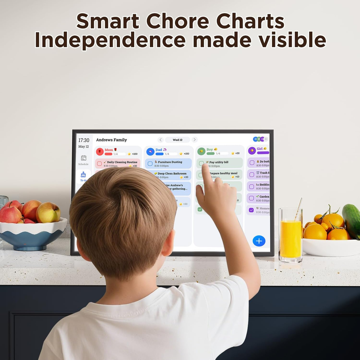 10.1 Inch Wifi Planner Smart Digital Calendar, Desk Calendar Smart Wifi Planner & Chore Chart, IPS HD Interactive Touchscreen Display for Family Schedules, and Cloud Photo image number 1