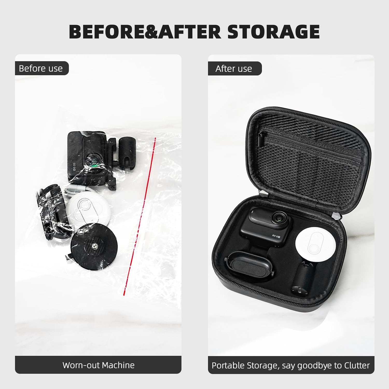 BRDRC Carrying Case for Insta 360 GO 3S / GO 3 Accessories, Storage Bag Protective Case Hard Shell Cover for Insta360 GO 3S / GO3 Vlogging Action Camera Accessory image number 5