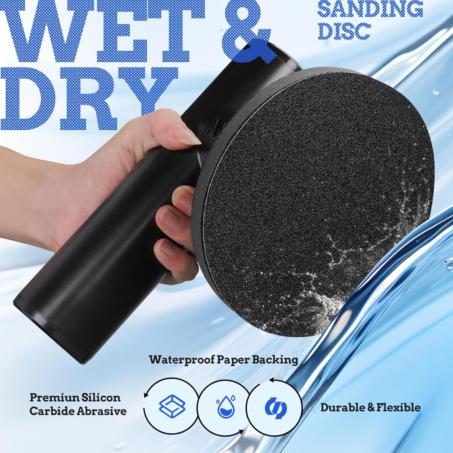 6 Inch No Hole Sanding Discs 800 Grit 30Pcs, Wet Dry Orbital Sander Hook and Loop Sandpaper Disc, Best for Metal,Automotive Polishing image number 4