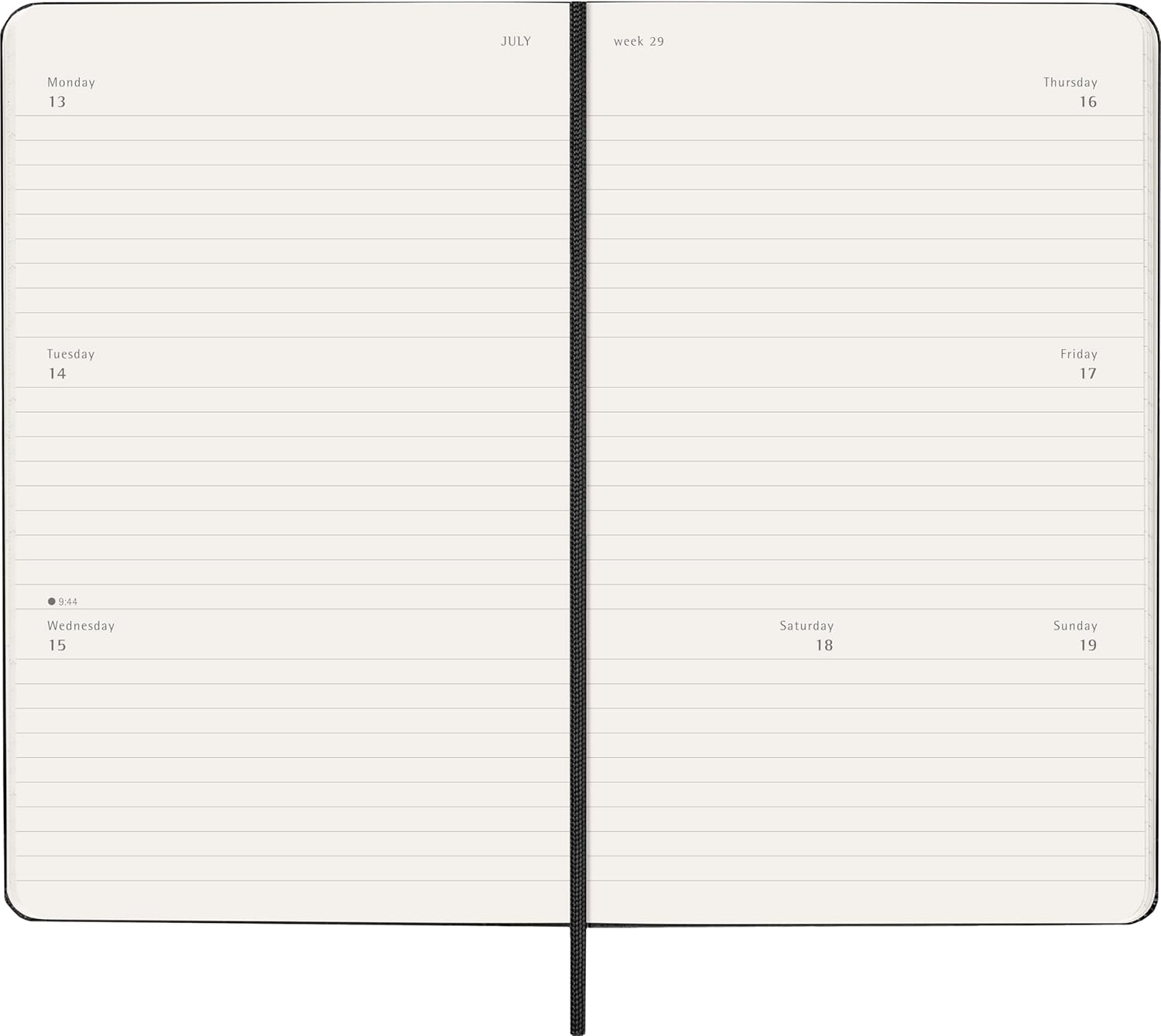 Moleskine - 2026-12 Month Weekly Horizontal Hard Cover Diary - Large - Black