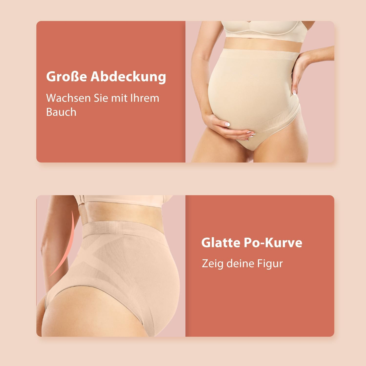 Maternity Underwear Thong for Women Maternity Shapewear over Belly Support Seamless 5 Pack image number 7