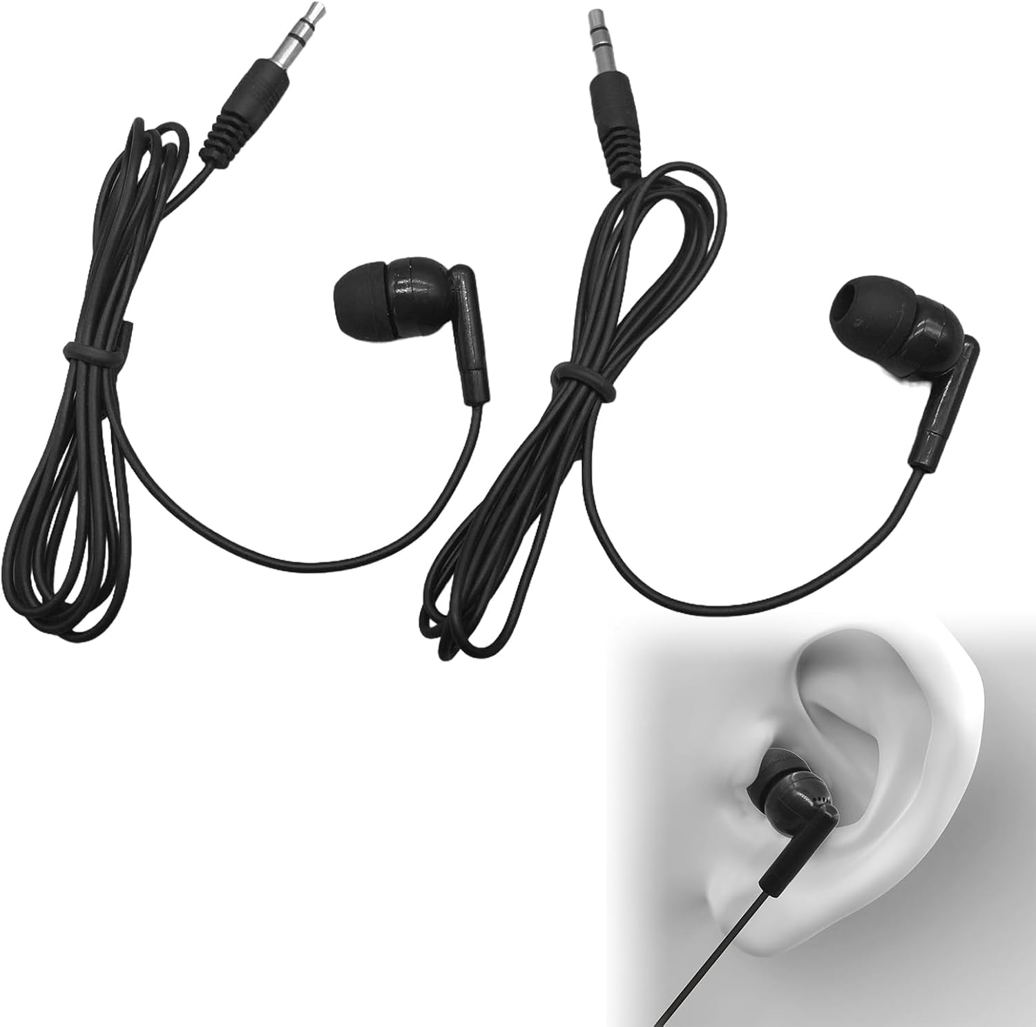 Rakiuty Single-Sided In-Ear Mono Earbuds, 3.5 Mm Connector, Durable and Compatible with Smartphones, MP3/MP4 Players, Laptops, Tablets, Headphones for Tour Guides - Single-Ear Use image number 4