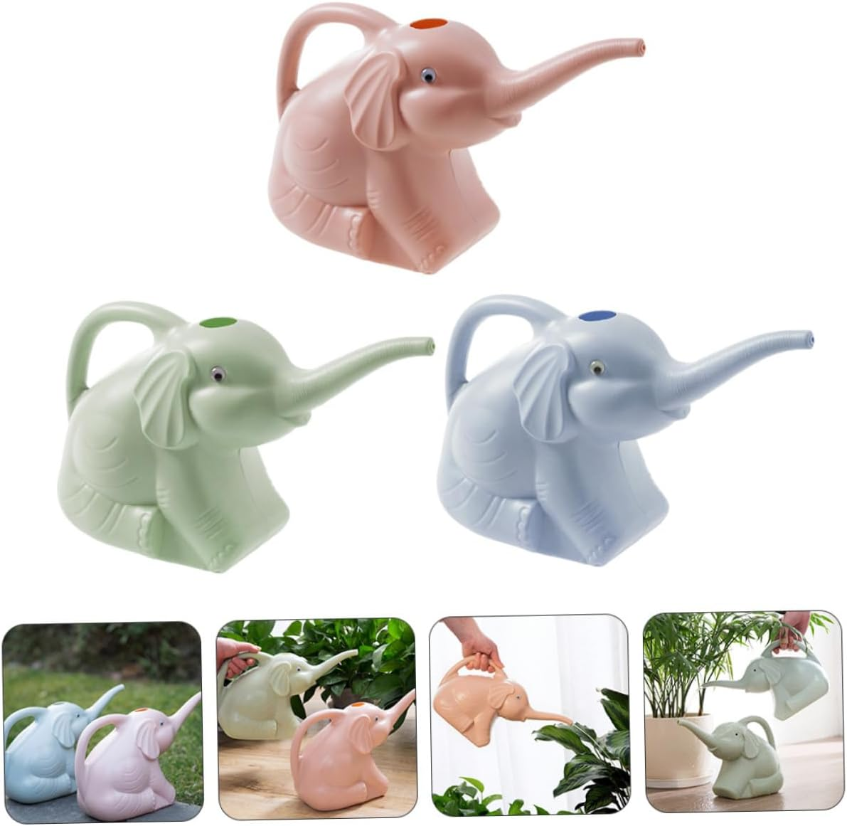 MERRYHAPY Watering Pot and Flower Potted Watering Can for Home Gardening 3Pcs Set with Long Spout PVC Material Garden Supply for Indoor and Outdoor Use Efficient and Easy Handling image number 3