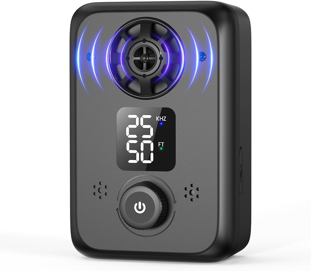 Pet-Tech Ultrasonic Dog House Automatic Bark Control Device, with 5 Frequencies, Sound-Activated Speakers, Rechargeable Battery, Water Resistant, Indoor and Outdoor Use image number 6