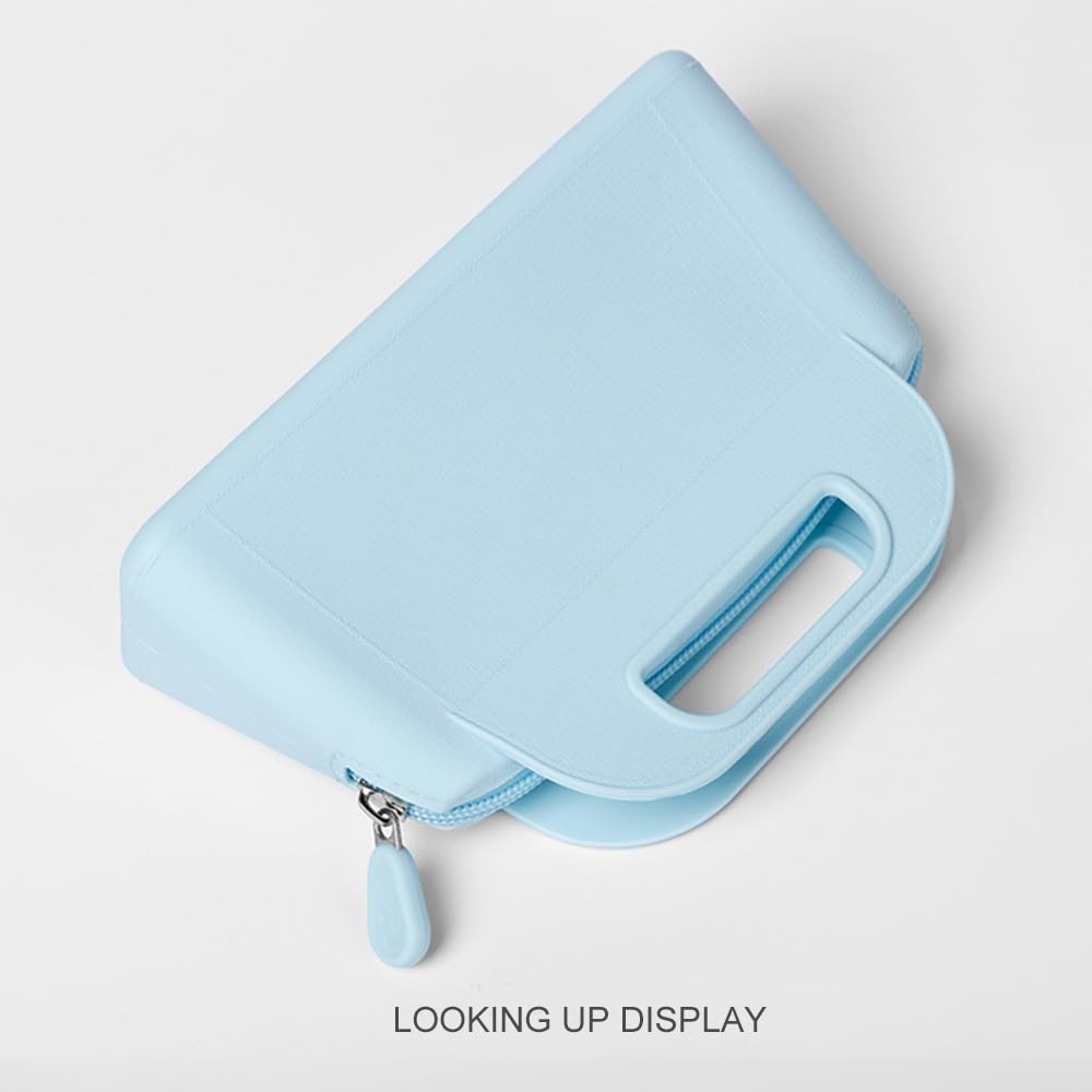 DDPOND Mini Cosmetic Bag, Compact and Convenient Waterproof Makeup Bag, Silicone Wallet, Phone Bag (Blue)