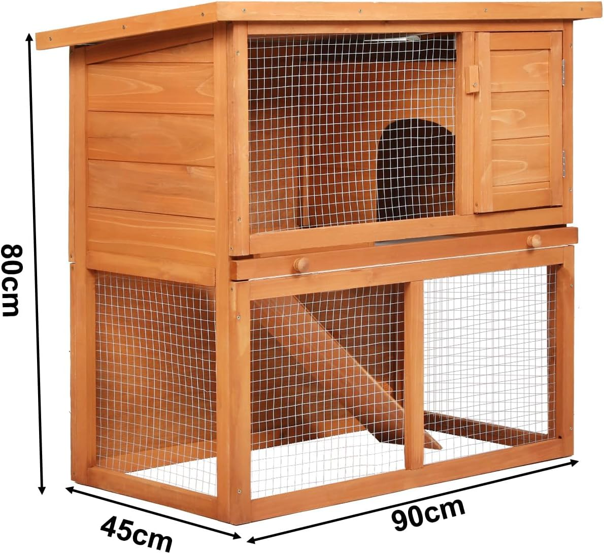 Pawz Rabbit Hutch Chicken Coop Wooden Pet House Outdoor Large, Coops Wooden Pet House Run Cage Walk Guinea Pig Bunny Chook, 2 Storey Metal Doors Stairs Weatherproof image number 4