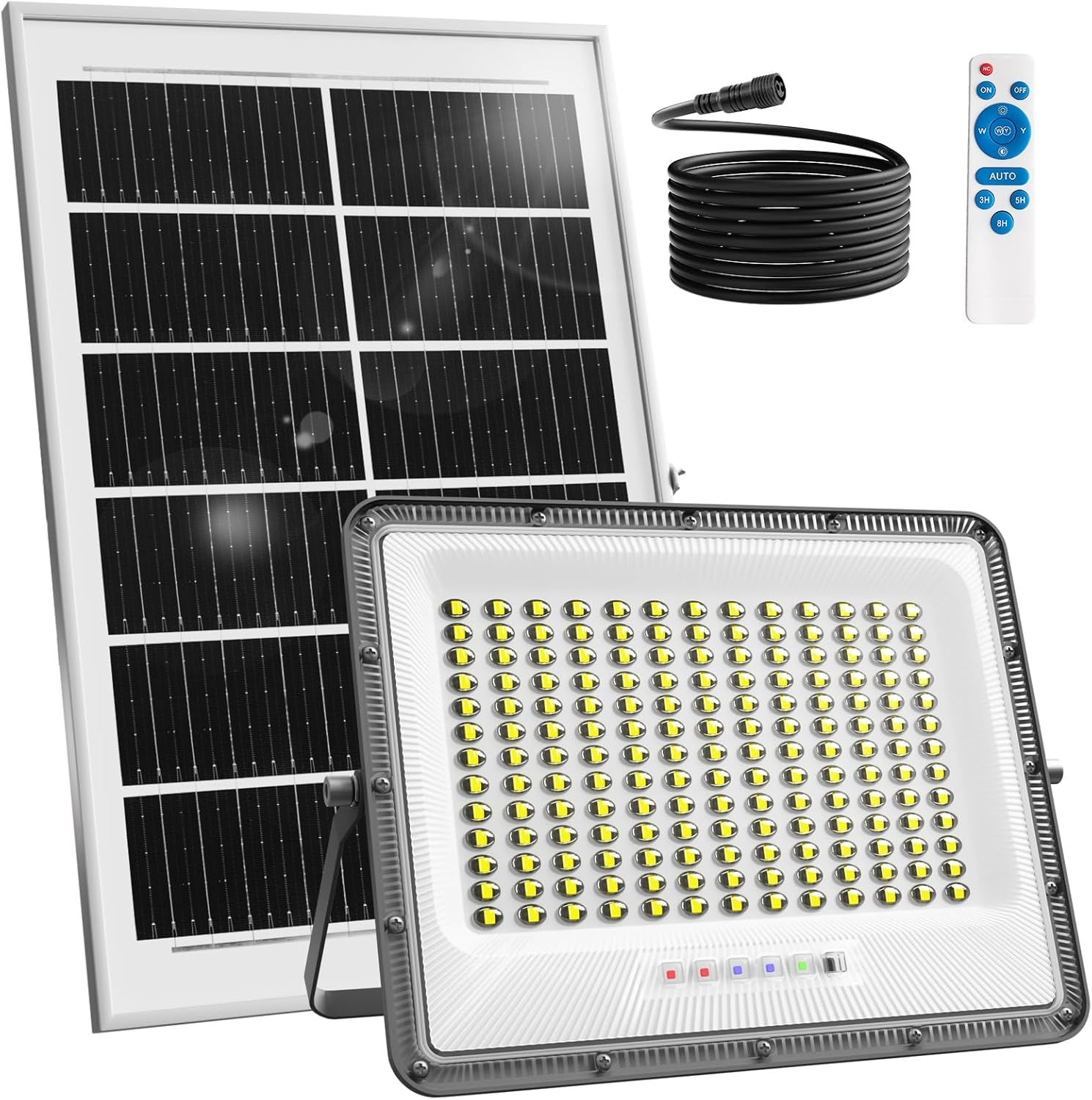 1000W Outdoor Solar Light 28000LM Solar Flood Lights Outdoor, IP66 Waterproof LED Lights, 6500K Daylight White Floodlight for Yard, Stadium, Playground, Patio Barn, Garden, Garage image number 1