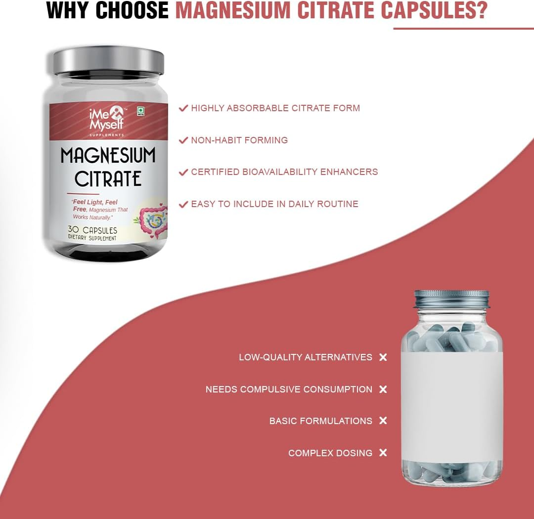 Imemyself Magnesium Citrate Capsules - 30 Count | Dietary Supplement for Daily Wellness image number 3