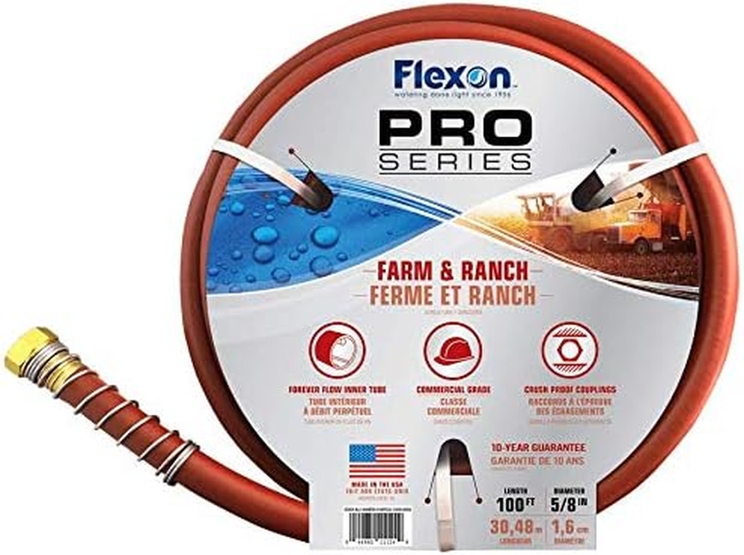 Flexon FA58100CN 100Ft Farm & Ranch Garden Hose, Red image number 5
