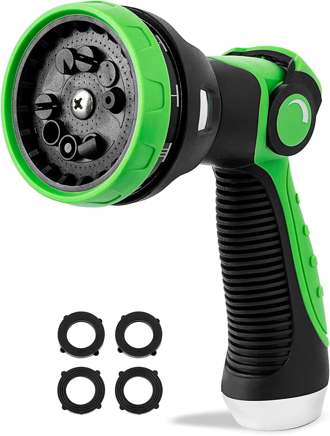 Garden Hose Spray Nozzle,10 Hose Metal Duty Watering Patterns Thumb Control on off Valve, High Pressure Nozzle Sprayer for Plants, Car Wash,Cleaning,Showering Pets