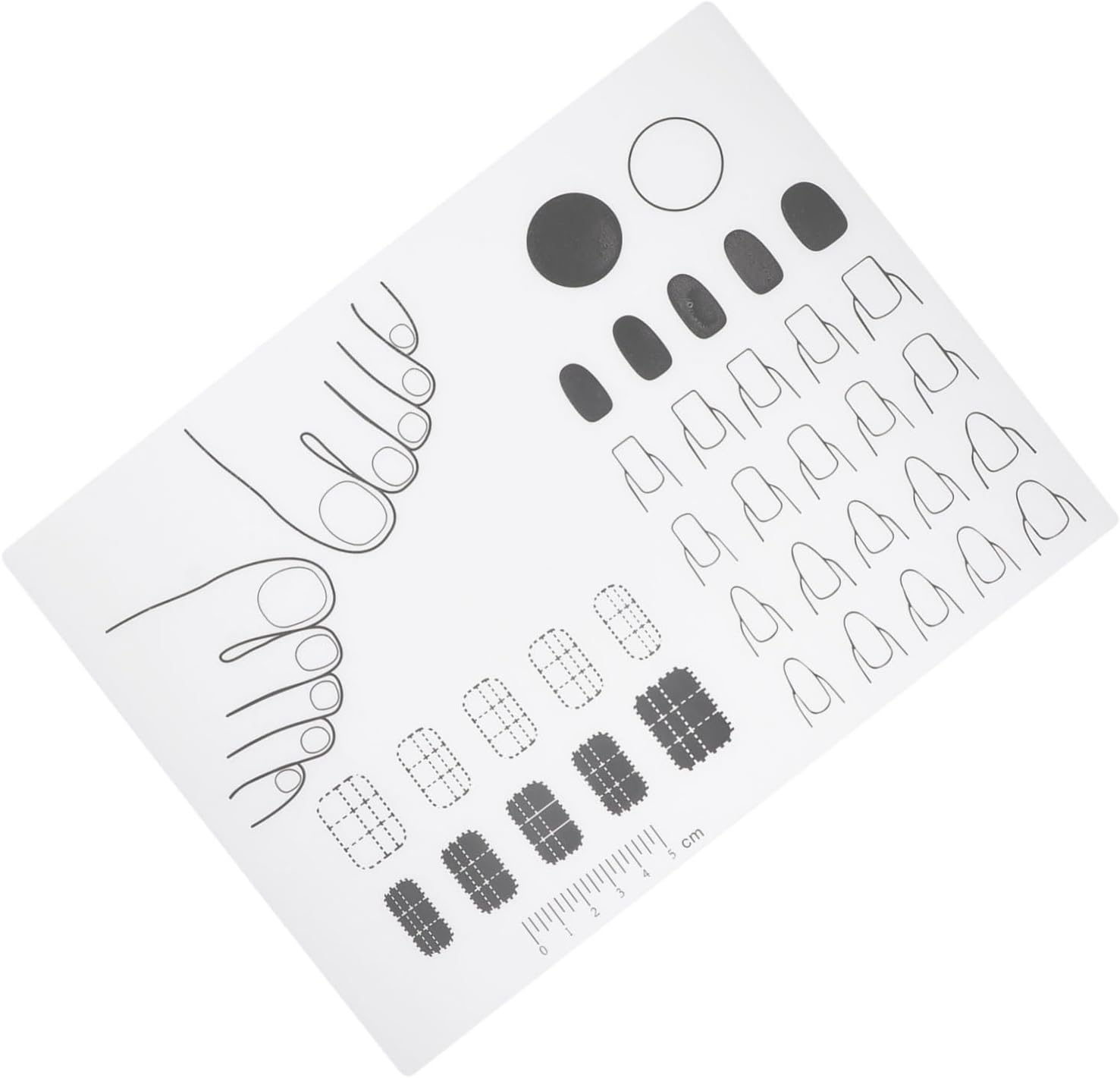 HAMPPLIES Acrylic Nail Mat Silicone Trainer Sheet for Application Practice for Nail Tech Training for Learning Nail Art Techniques for Various Nail Designs image number 2