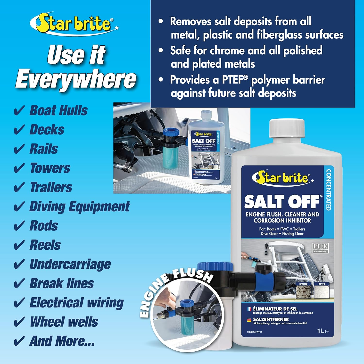 Star Brite Salt off Protectant W/Ptef - Salt Remover, Corrosion Inhibitor & Motor Flush image number 2