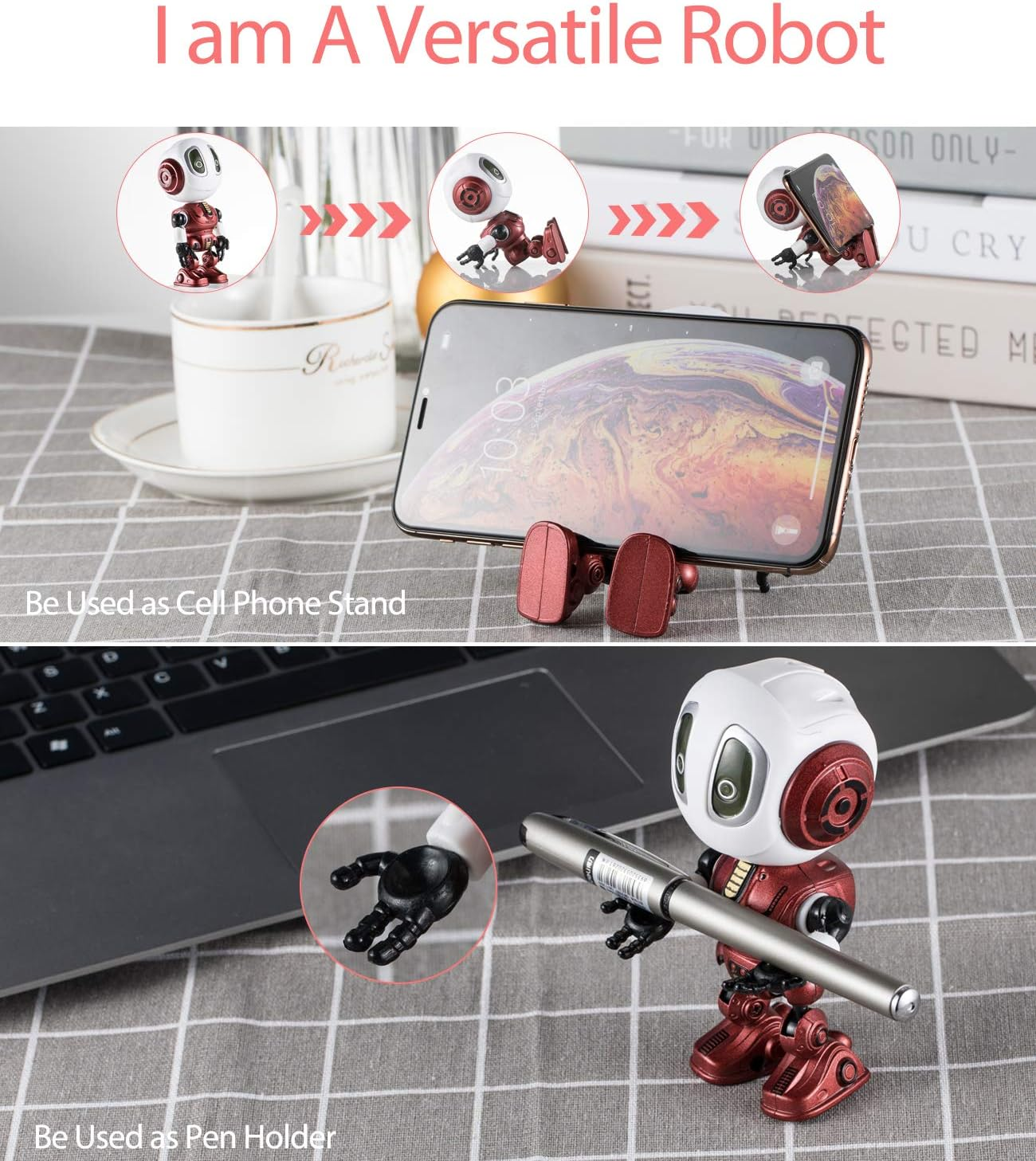 Kids Toys Boys Girls Robots Toys Christmas Stocking Stuffers 2019 New Mini Talking Robots Gifts for Adults with 10 Hours Working Time USB Charging LED Eyes Interactive Electronic Toy（Red）