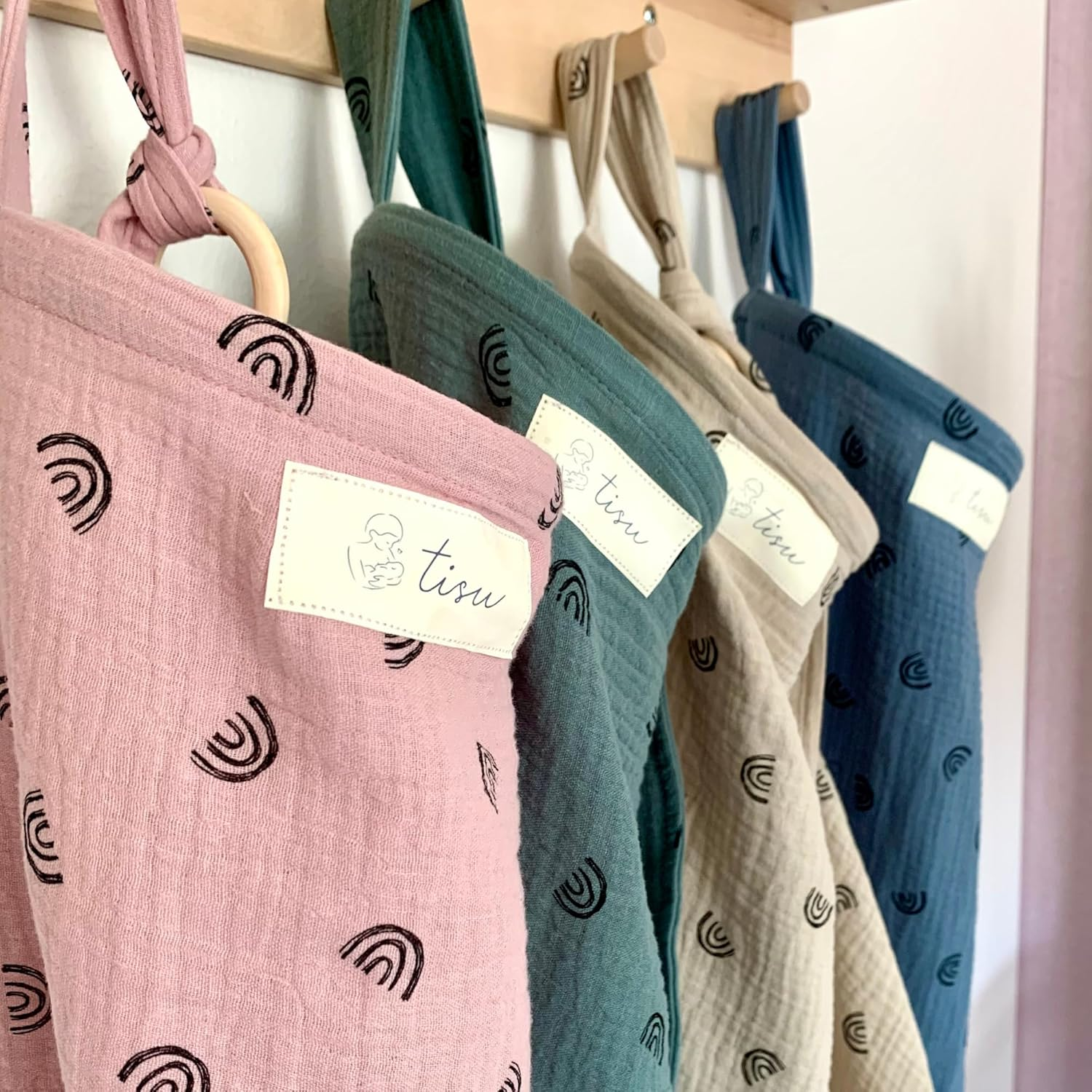 Nursing Cover for Baby Breastfeeding & Pumping | Multi Use Car Seat Stroller Cover | Breathable Soft Muslin Cotton | Breast Feeding Apron & Shawl by TISU (Sage Green (Neutral)) - Beige Daisy image number 3