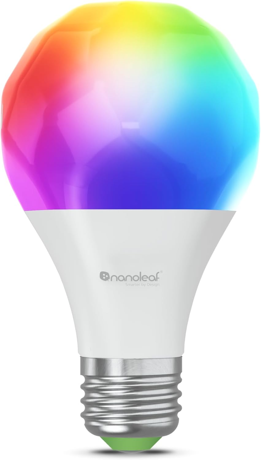 Nanoleaf Essentials Smart LED Colour-Changing Light Bulb (60W) - RGB & Warm to Cool Whites, App & Voice Control (Works with Apple Home, Google Home, Samsung Smartthings) (Matter E27 (1 Pack)) image number 1