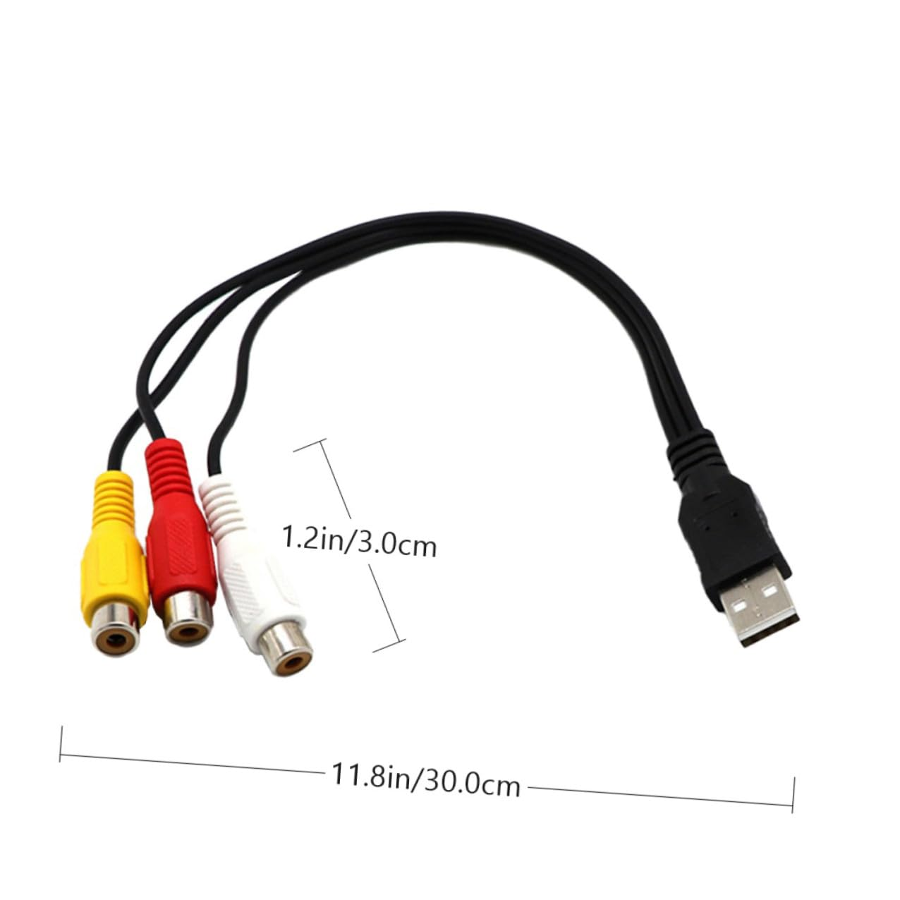 OHPHCALL USB to Audio Cable Copper Connector Set-Top Box Accessory for Home Theater Tv Av Adapter Cord image number 2