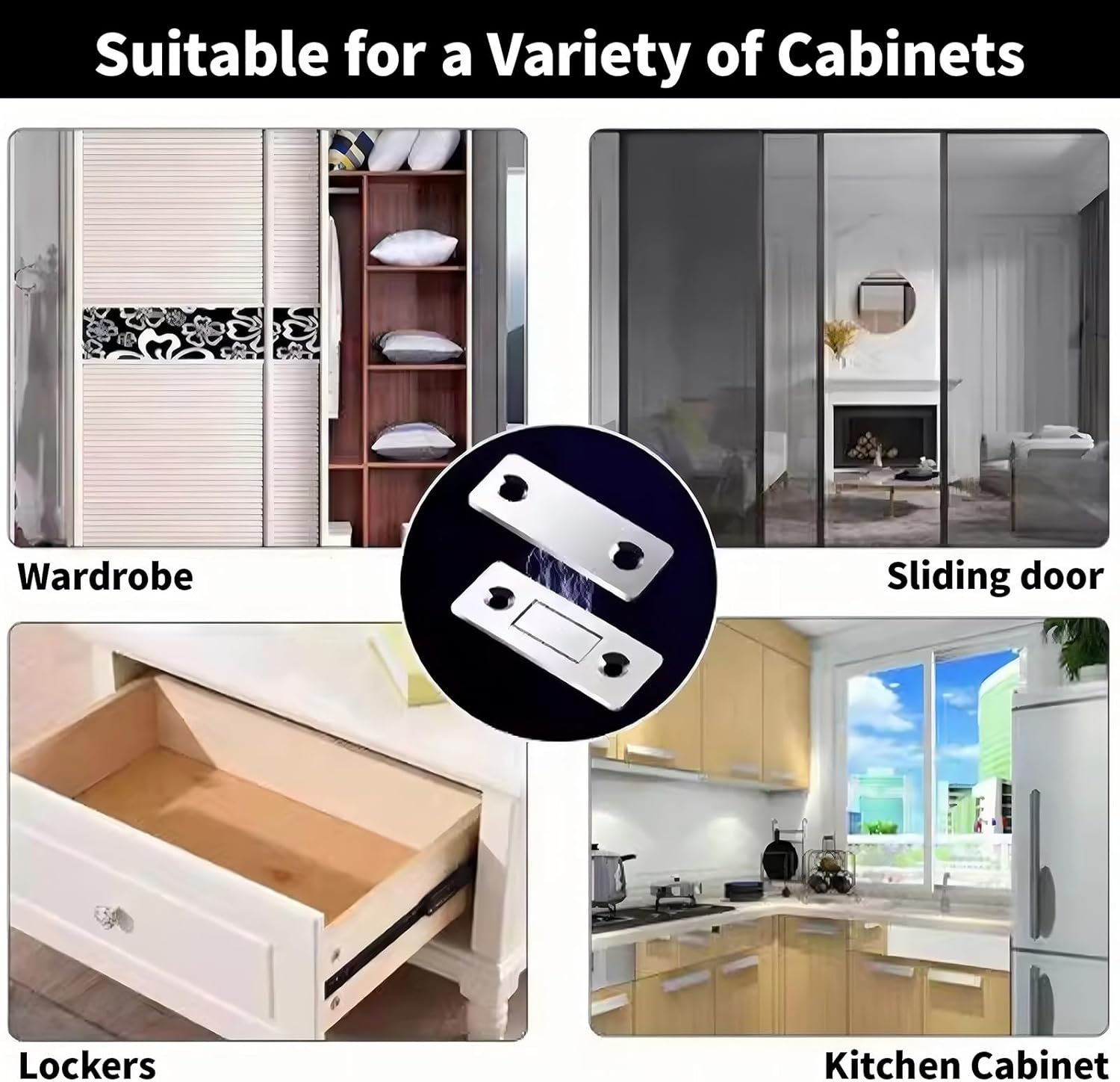 Cabinet Magnetic Catch 6 Pack Ultra Thin Cabinet Door Magnetic Catch for Drawer Magnets Adhesive Cabinet Latch Magnetic Closures for Kitchen Closet Door Closing Magnetic Door Catch Closer image number 6