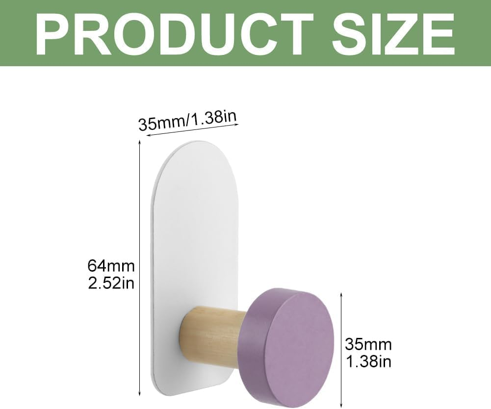 5Pcs Cute and Creative Kids' Coat Hooks,Adhesive Wall Hooks for Hanging Backpacks, Towels, Clothes, Keys, and Hats image number 6