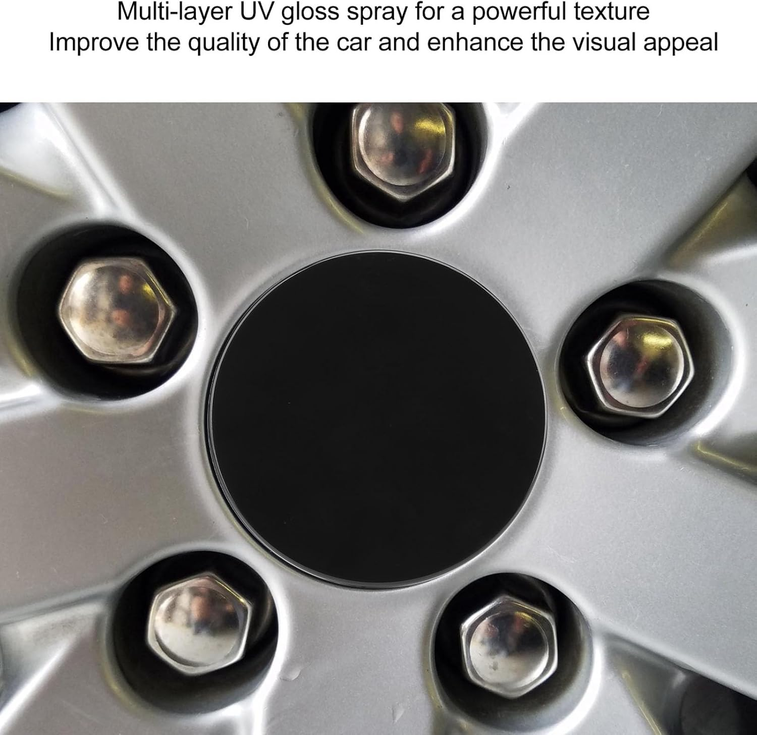 Ejoyous 4PCS 70Mm Wheel Center Caps, 60Mm Inner Diameter Abs+Metal Material Precise, Fit for Sedans/Suvs/Sports Cars, Easy Installation Stylish Decorative Protective Covers (Black) - Black image number 5