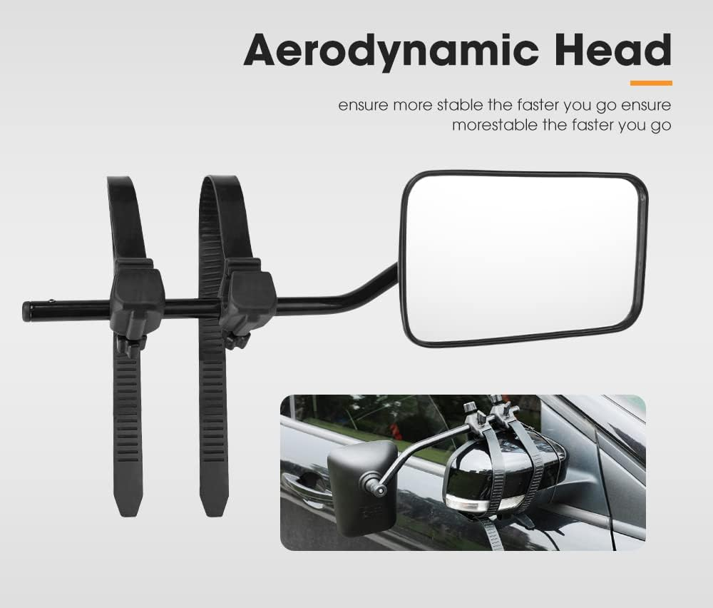 San Hima Pair Towing Mirrors Universal Multi Fit Clamp on 4X4 Caravan Trailer image number 1