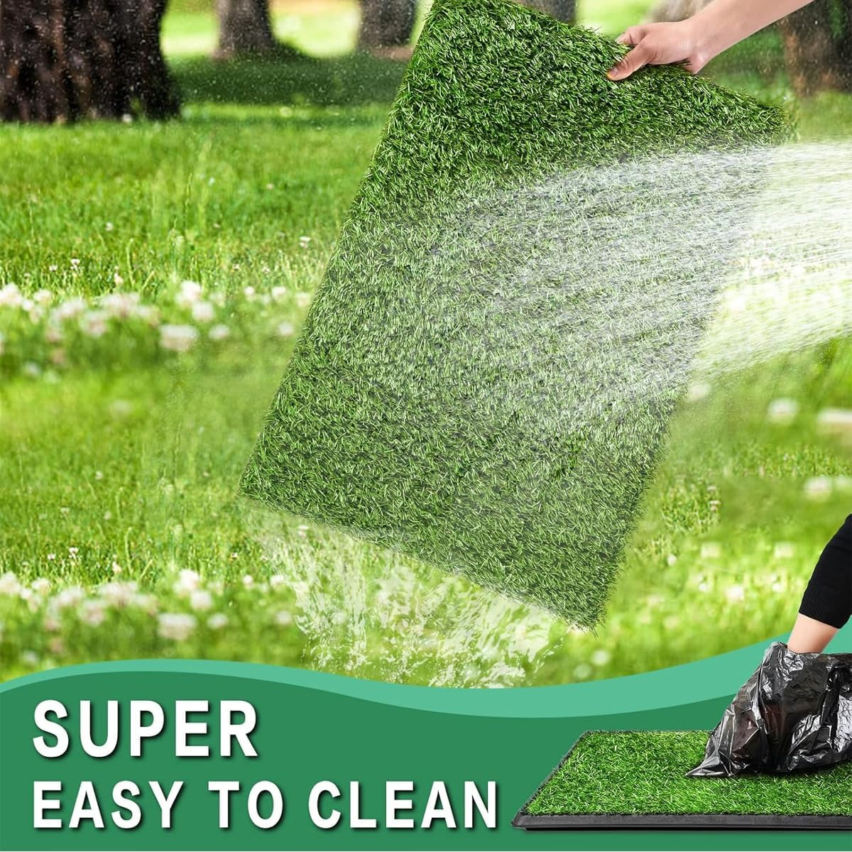 AIMALL 27.95X18.11 Inch Artificial Grass Mat for Pets, Pet-Friendly Training Turf, Indoor/Outdoor Dog Toilet Lawn, Fire Resistant, Easy to Clean image number 1