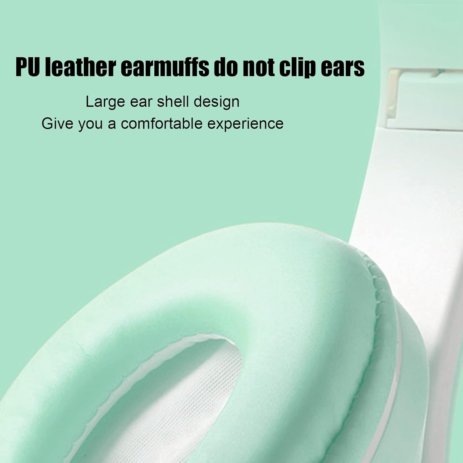 Elprico Bluetooth Headphones, Noise Reduction, Foldable Wireless Over-Ear Headphones with Colourful Light for Phone Laptop (Green) image number 6