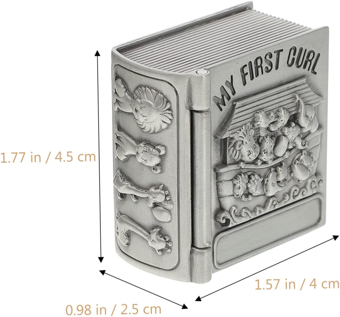 2Pcs Baby Teeth Storage Boxes Milk Tooth Keepsake Containers for Kids Silver Vintage Style Memory Keepsake image number 5
