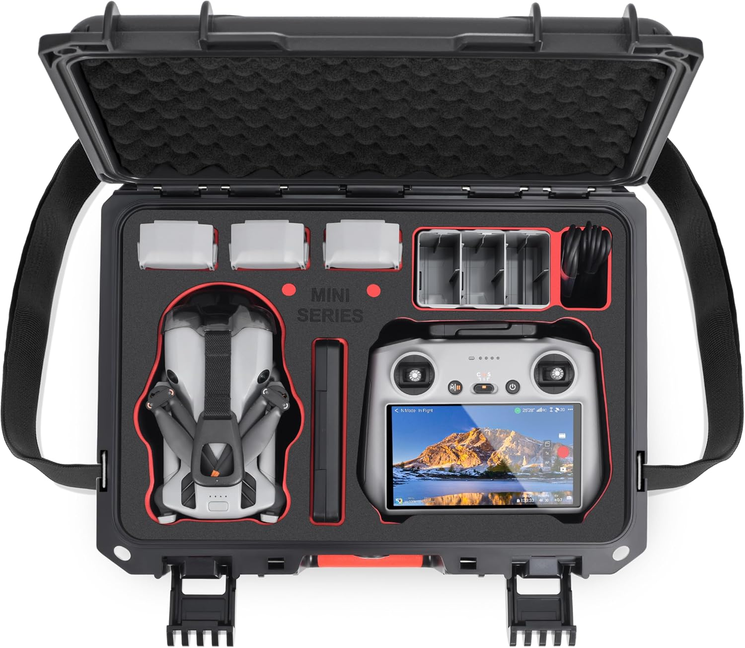 STARTRC Mini 5 Pro Case, Waterproof Hard Carry Case for DJI Mini 5 Pro Fly More Combo Accessories for DJI RC 2/RC-N3 Controller,7 Battery&Charger Hub[Case ONLY] image number 3