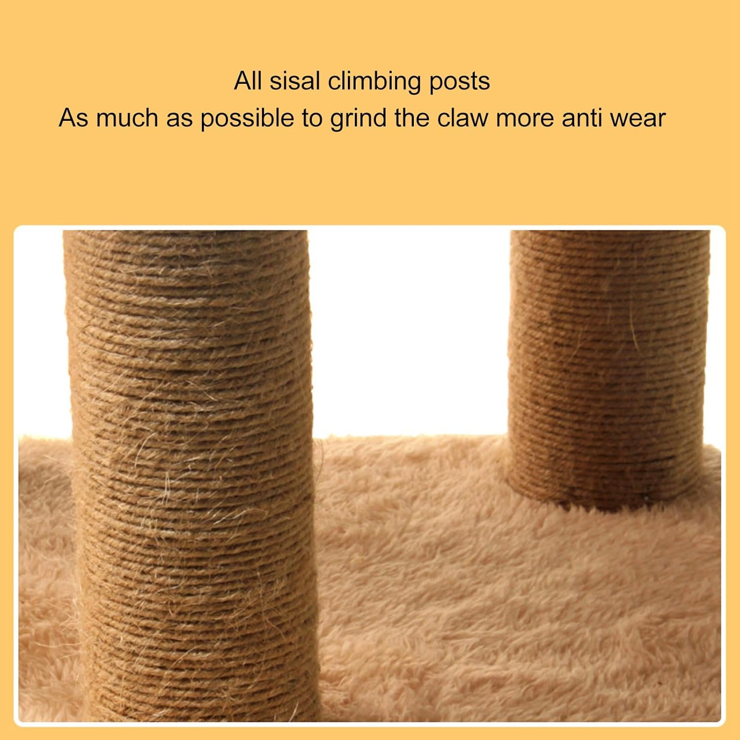 Cat Tree, Fun Innocative Large Space Multi Level Cat Tower with Sisal Cat Scratch Post Rope Toy for Cats Kittens, Scratch Resistant Sisal Post image number 3